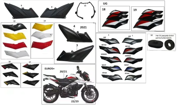 BAJAJ PULSAR NS200 DEKORATİF KAPAK  SAĞ ALT EURO 4 — M-YAN PANEL (Türkiye)