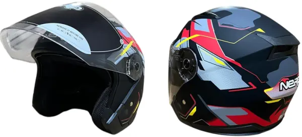 Nero Kask Çenesiz 528-1 Mat Siyah - Kirmizi E1 (XL) (manuel Vizör)