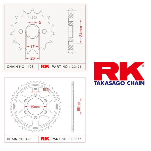 Honda Cbr 125 R RK Ön Arka Dişli 18