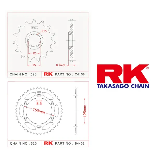 RK Ön Arka Dişli KTM Exc 530 09
