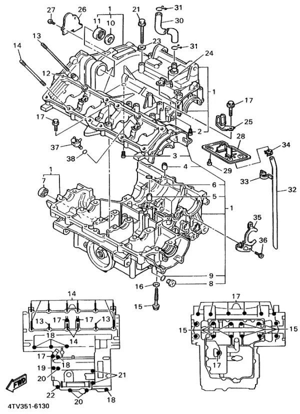 Yamaha XT 660 Orijinal Flanş civata 95817-06050 (1997-2015) — Crankcase (Türkiye)