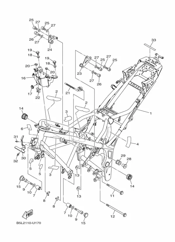Yamaha R25 Orijinal Braket 5 BS7-F612N-00 (2019-2026) — Frame (Türkiye)