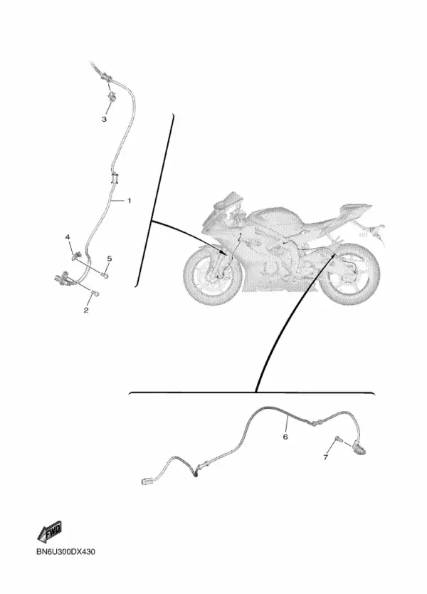 Yamaha R6 Orijinal Arka tekerlek sensör grubu BN6-85980-01 (2022-2026) — Electrical 3 (Türkiye)