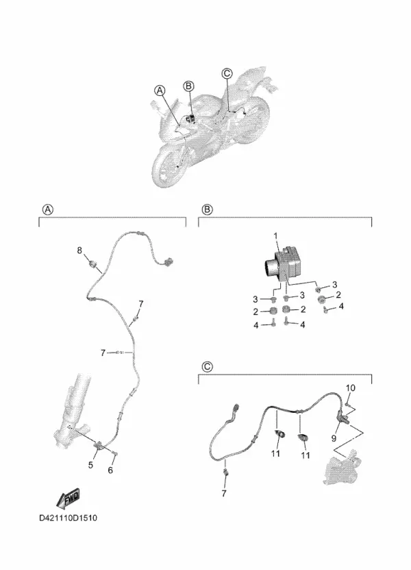 Yamaha R7 Orijinal Ön tekerlek sensör grubu D42-85970-00 (2026)